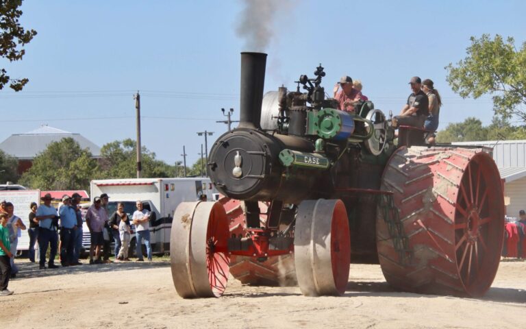 Mother Nature cooperated as thousands of people visited the 50th annual James Valley Threshing Show from Friday, Sept. 6 through Sunday, Sept. 8 at Thresherman's Park in Andover. Events throughout the weekend included tractor parades, plowing and threshing demonstrations, spinning and weaving, antique tractor pulls, spark shows, car and quilt shows, sawmill and blacksmith demonstrations and more. The show, hosted by the James Valley Threshers Association, focuses on old tractors and implements, offering education on how they worked and how much manual labor they required. Aberdeen Insider photos by Scott Waltman.