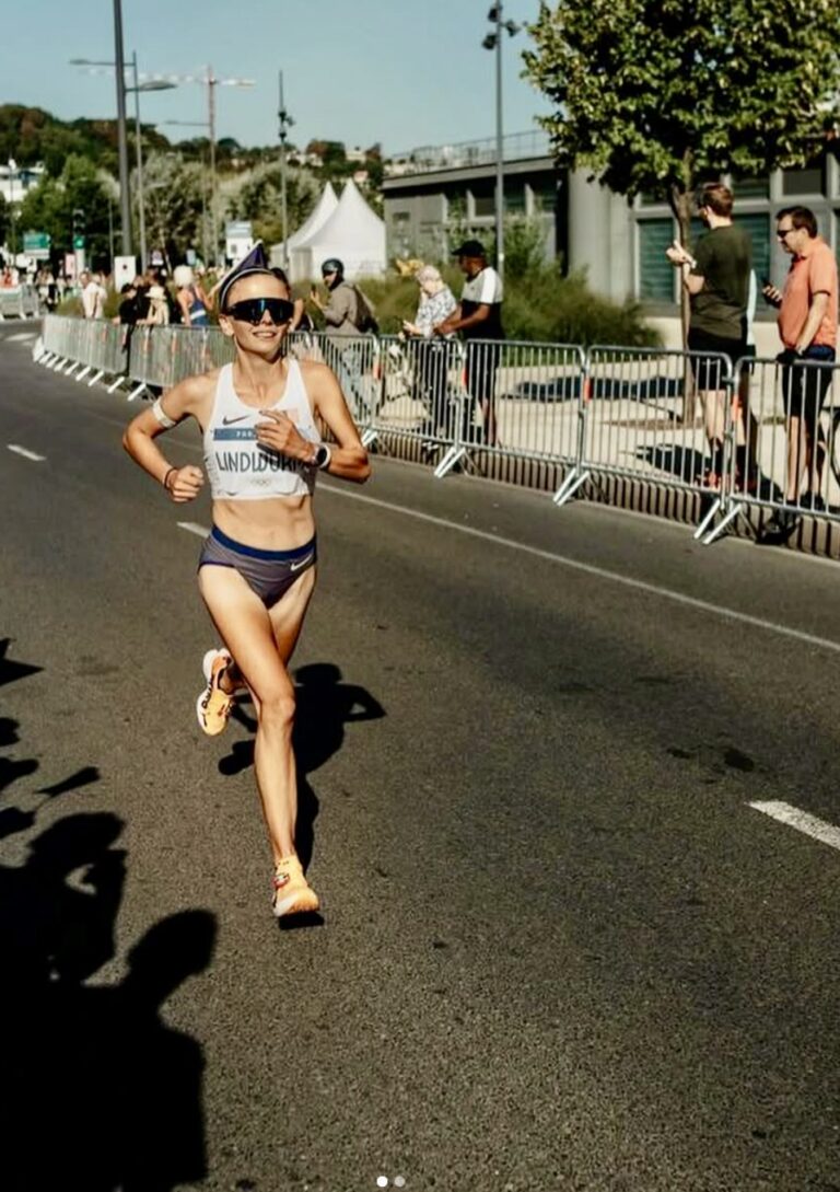 Northern State University graduate Dakotah (Bullen) Lindwurm finished 12th in the women's 2024 Olympics marathon in Paris and plans to continue her running career. Photo courtesy of Dakotah Lindwurm's Instagram.