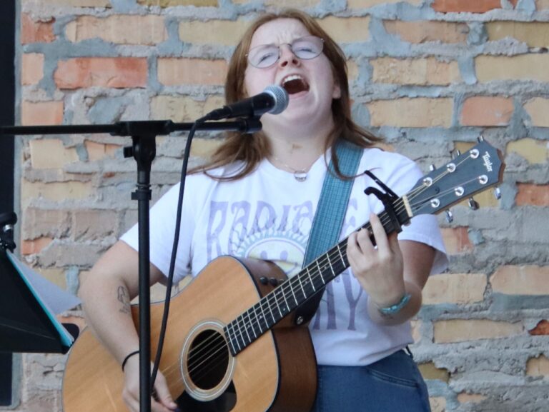Haven Brunes was one of two performers Friday, Sept. 20 at the first of two Aberdeen Downtown Association Campfire Sessions. Josh Opp and friends closed out the evening. A second Campfire Session is planned on Friday, Oct. 25 featuring Starling Call and Josh Voight and friends. Aberdeen Insider photo by Elisa Sand.