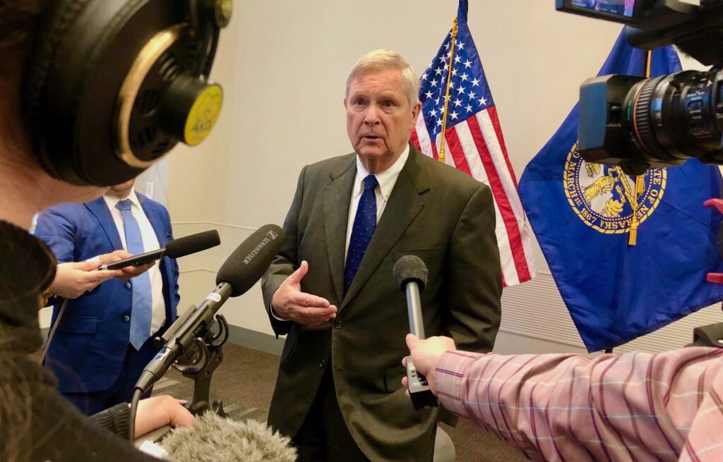 U.S. Secretary of Agriculture Tom Vilsack, pictured in Omaha on March 28, 2024. Photo courtesy of Cindy Gonzalez/Nebraska Examiner.