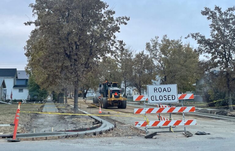 Work on North Kline Street is behind by about two weeks but paving is expected to begin by Thursday, Oct. 31 or Friday, Nov. 1. Aberdeen Insider photo by Elisa Sand.