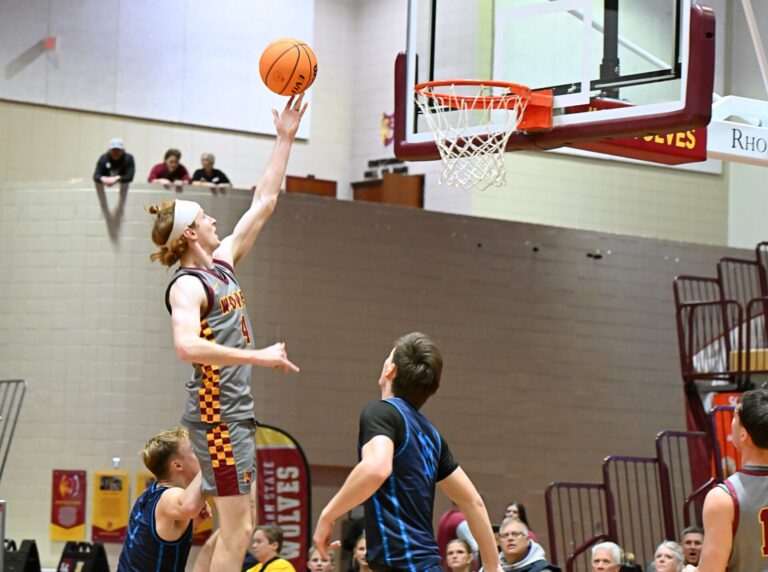Northern state's James Glenn drives and scores on a layup during the first half against Dakota State Tuesday, Nov. 19 at Wachs Arena. NSU picked up an 81-71 victory. Aberdeen Insider photo by Robb Garofalo.