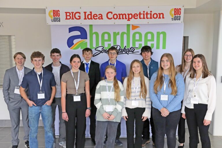 BIG Idea finalists from South Dakota were, back row, from left, Greyson Forster, Matthew Cypher, Gage Kaiser, Jonathan Butler, Ethan Koopman, Ashley Haven, front row, Owen Hoeft, Kelsey Lehr, Mallory Bellikka, Addyson Stiehl, Kyra Heupel and Samantha Geffre. Courtesy photo.