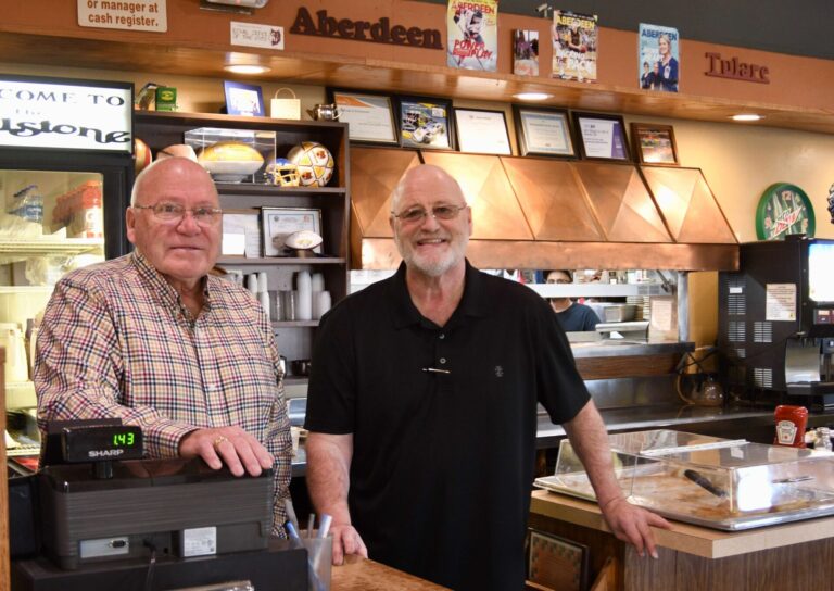 Duane Sutton, left, and his brother Bill have reached an agreement to sell The Millstone Family Restaurant. Aberdeen Magazine photo by Annie Scott.