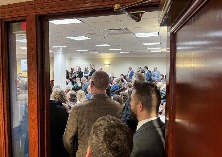Rival South Dakota school choice bills both fail in Education Committee 1 Lobbyists, members of the public and lawmakers crowd the South Dakota House Education Committee room ahead of a Jan. 29 hearing on a bill to create an education savings account program in the state. South Dakota Searchlight photo by Josh Haiar.