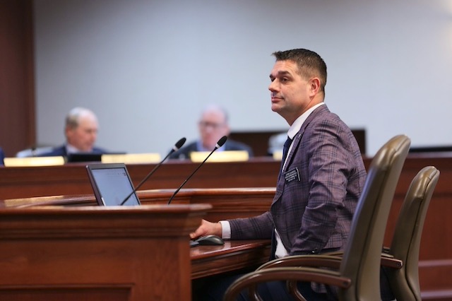 Lab-grown meat ban arises to challenge labeling bill in SD Legislature 1 State Rep. John Sjaarda, R-Valley Springs, testifies on Tuesday, Feb. 4, to the South Dakota House Agriculture and Natural Resources Committee about his bill to ban lab-grown meat. South Dakota Searchlight photo by Seth Tupper.