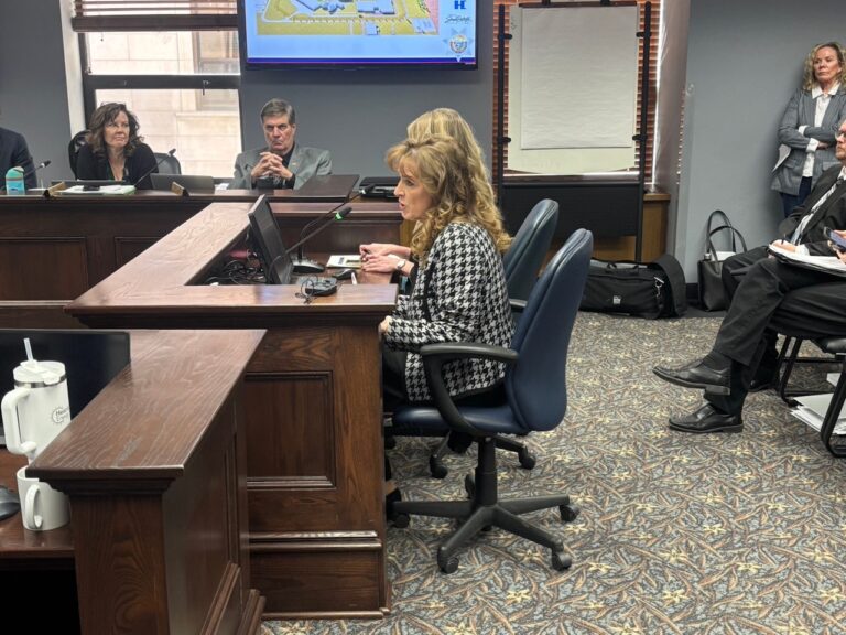 Department of Corrections Secretary Kelly Wasko testifies on prison funding at the Joint Appropriations Committee on Feb. 20, 2025. Dakota Scout photo by Jonathan Ellis.