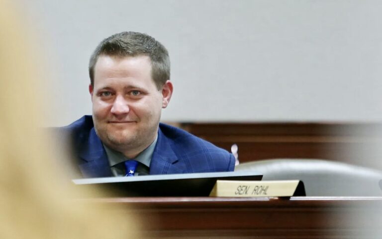 Sen. Mike Rohl, R-Aberdeen, at the state Capitol in Pierre. South Dakota Searchlight photo by Makenzie Huber.