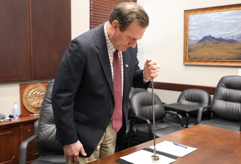 Gov. Larry Rhoden issued his first veto of the 2025 legislative session on House Bill 1132 on Wednesday, March 12. The bill would have expanded the childcare credit to employees in the childcare industry. Photo courtesy of the South Dakota Governor's Office.