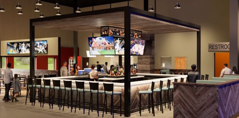 Allevity Entertainment is removing one of its attractions to expand services and add a sports bar. Courtesy rendering from Allevity.