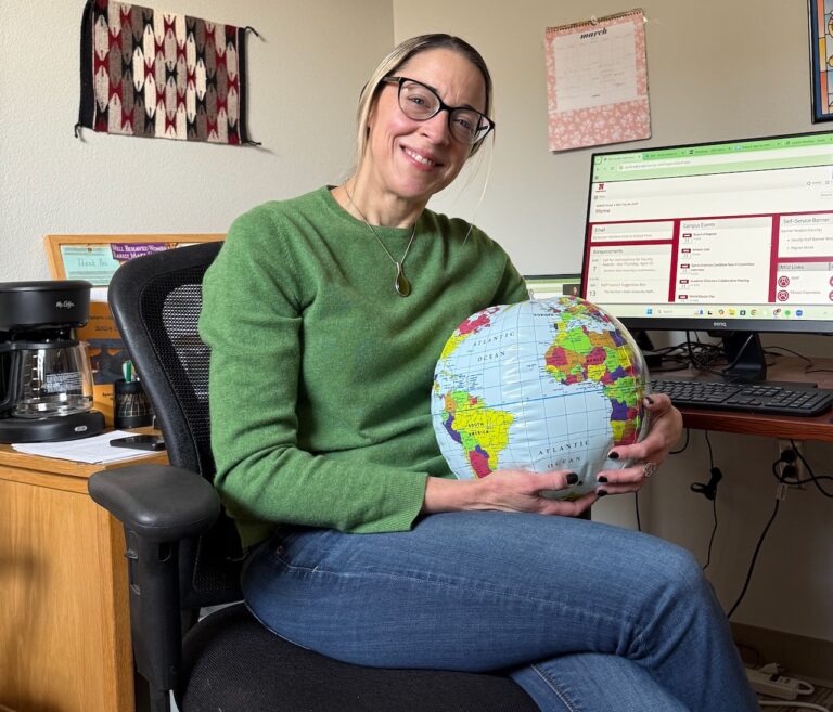 Kristen Brown has launched the third installment of a Many Voices, One Planet podcast featuring Northern State University sophomore English students. Brown is an assistant professor of English.Aberdeen Insider photo by Elisa Sand.