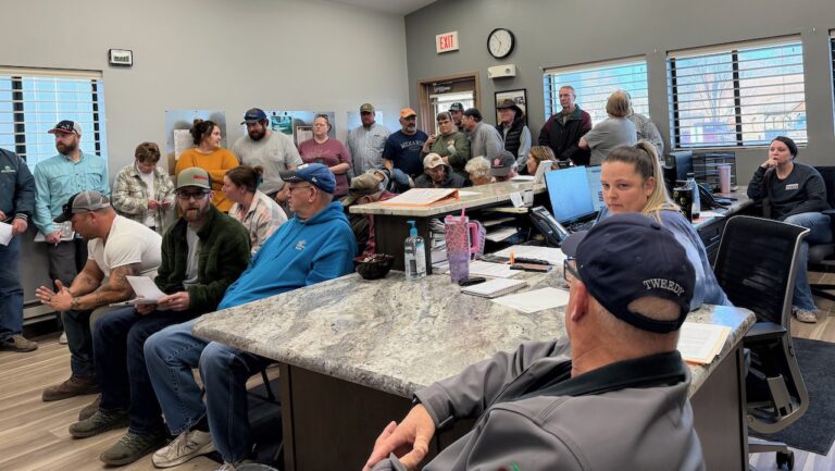 Nearly 30 people attended the canvass at the Ipswich City Office on Thursday, April 10. Both city council races finished within two votes after the Tuesday, April 8 election. Aberdeen Insider photo by Elisa Sand.