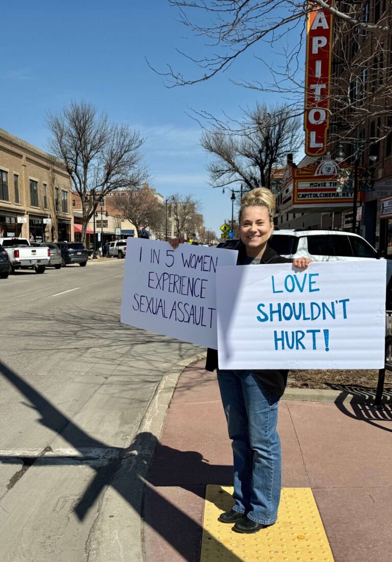 The Safe Harbor shelter in Aberdeen has planned events throughout April in conjunction with Sexual Assault Prevention Awareness Month and National Child Abuse Prevention Month. On Wednesday, April 16, Safe Harbor workers, volunteers and supporters used signs to promote awareness along Aberdeen’s Main Street. Photo courtesy of Safe Harbor.