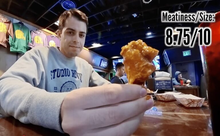 Food fanatic Sam Reid, who hosts a YouTube variety called Studio Review, is looking for the best wings in the U.S. In Aberdeen, he stopped at the Circus Sports Bar & Grill. Screen grab courtesy of Sam Reid/Studio Review.