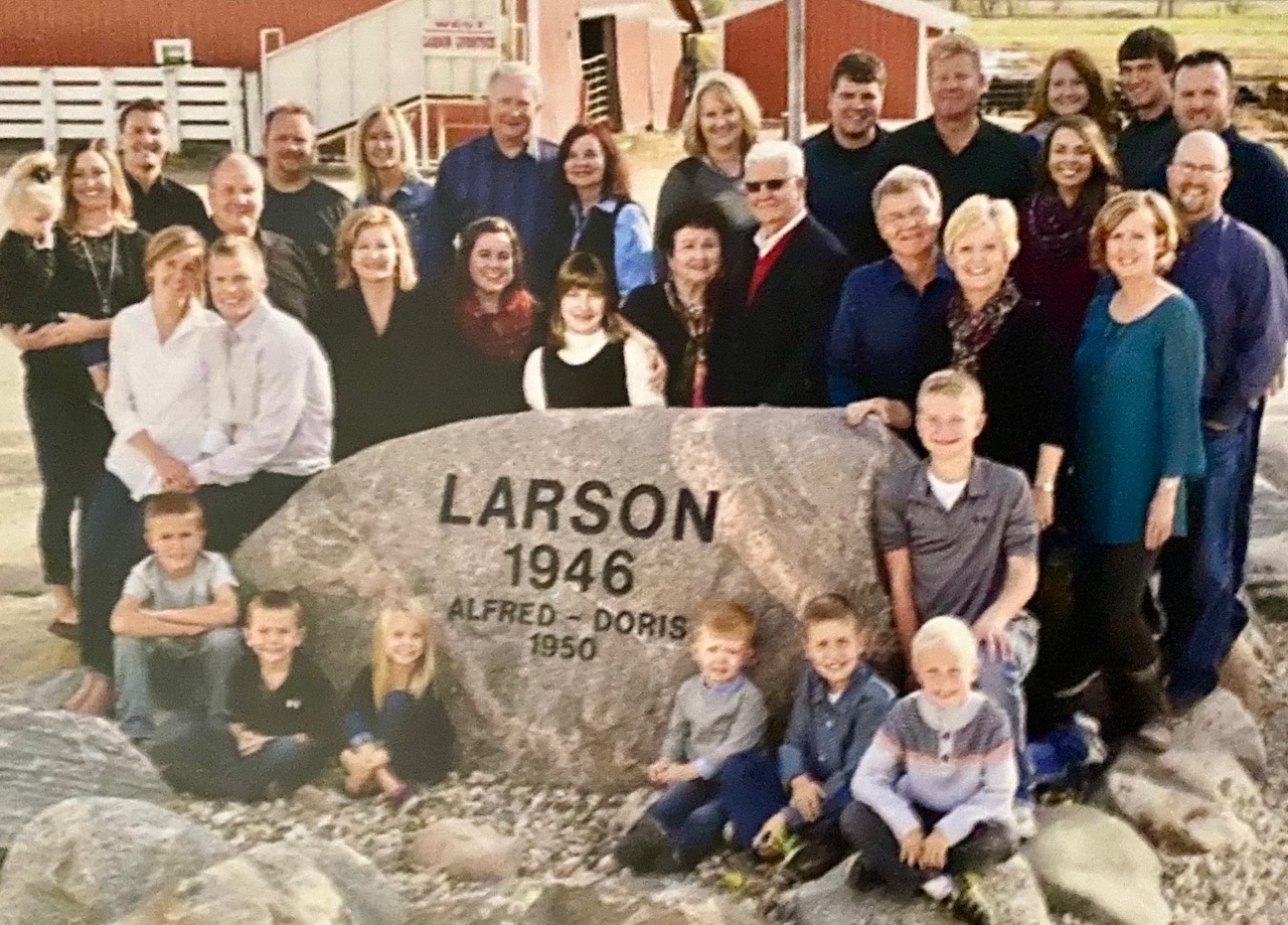 The Larson family in 2015 at the 65th anniversary of Alfred and Doris Larson of Columbia. The couple will celebrate their 75th anniversary in October. Courtesy photo.