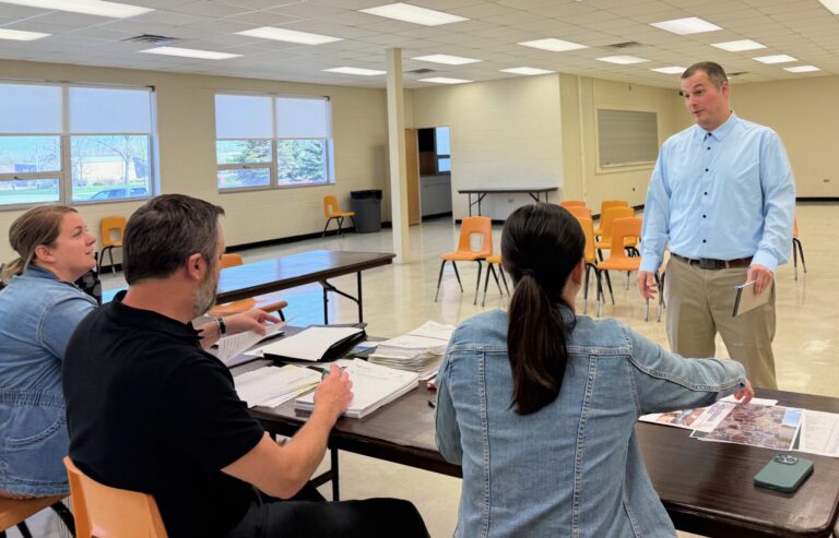 Aberdeen's new Parks, Recreation & Forestry Director Matt Braun visits with members of the Park and Recreation Board during a meeting on Wednesday, May 7. Aberdeen Insider photo by Elisa Sand.