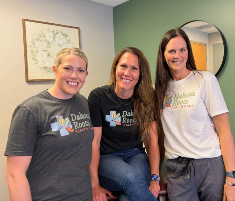 Three nurse practitioners, Kelcey Geditz, left, Lindsay Peterson and Jen Schaeffer, have launched their own practice at Dakota Roots Health Care. Aberdeen Insider photo by Elisa Sand.