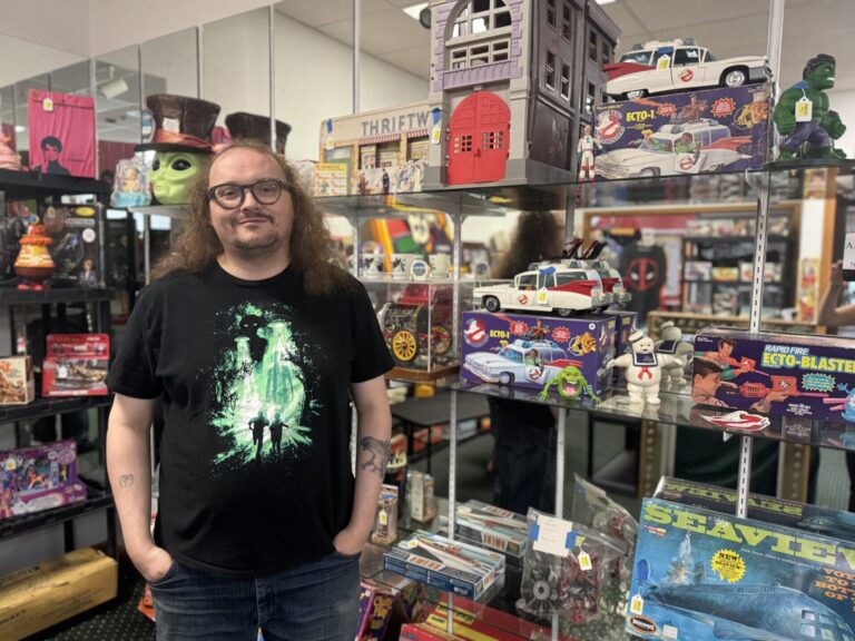 Erik Braley, owner of Flashbax, opened the store at a new location in Uptown Aberdeen Mall on June 1. Aberdeen Insider photo by Shannon Marvel.