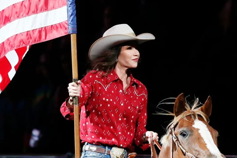 When she was a governor, Kristi Noem supplemented her income with funds routed to her company Ashwood Strategies, a Delaware LLC that shares a name with one of her horses. Photo by Chris Elise/Icon Sportswire/Getty Images.