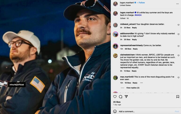 State Rep. Logan Manhart's "wide boy summer" Instagram post has resulted in considerable blowback. He made the post on Instagram during the Independence Day weekend.