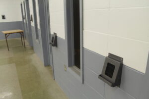 Video call kiosks at the South Dakota State Penitentiary. Photo courtesy of South Dakota Department of Corrections.