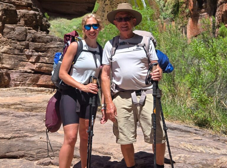 Lacey Heinz Galbraith of Ipswich and her father Frank Heinz of Mina recently completed a rim to rim hike at the Grand Canyon in Arizona. Courtesy photo.