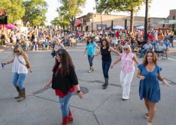 Line dancing was featured at two of the three downtown concerts this summer. Those looking to learn a little more about it have three opportunities during the Brown County Fair as lessons will be led by Carol Aberle at the Clubhouse on Thursday, Friday and Saturday. Aberdeen Insider photo by Troy McQuillen.