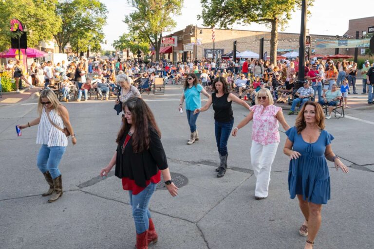 Line dancing was featured at two of the three downtown concerts this summer. Those looking to learn a little more about it have three opportunities during the Brown County Fair as lessons will be led by Carol Aberle at the Clubhouse on Thursday, Friday and Saturday. Aberdeen Insider photo by Troy McQuillen.