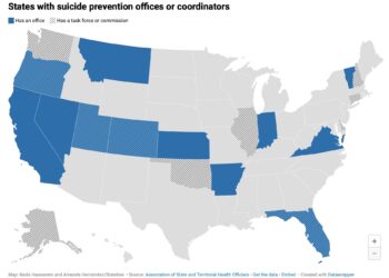 States with suicide prevention offices or coordinators