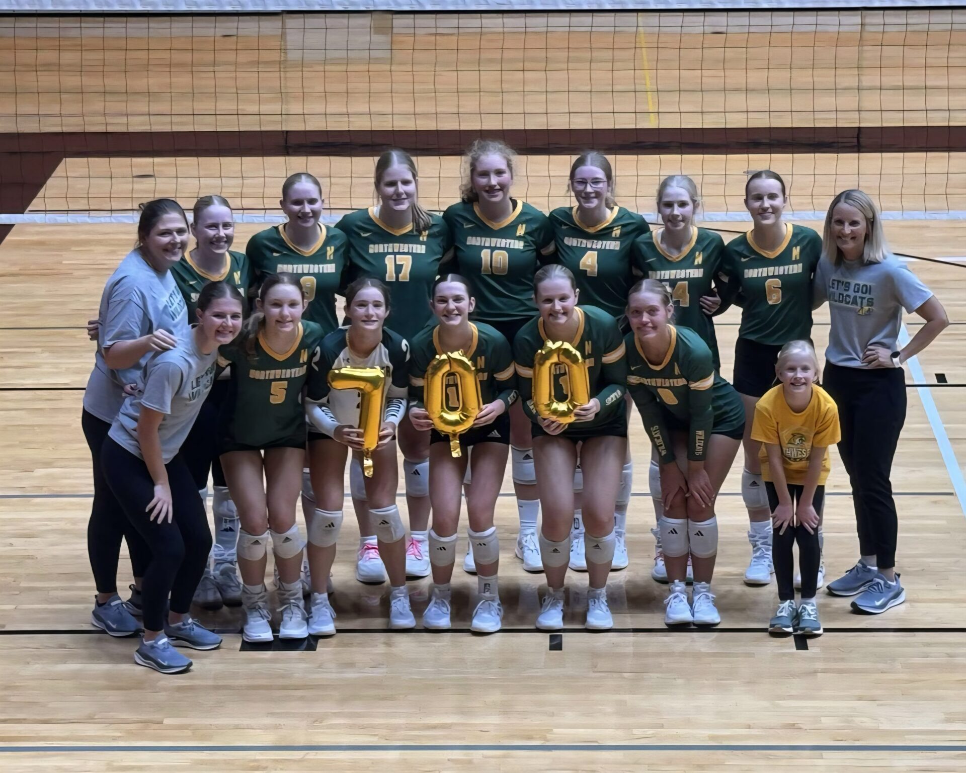 Volleyball: Northwestern wins against three Class AA teams to give Groft 700th career victory 1 Northwestern defeated Mitchell 25-15, 25-7 on Saturday, Aug. 30 in Huron to give head coach Nora Groft her 700th career win. Courtesy photo.