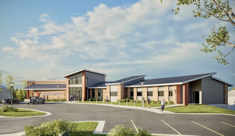 The Sisseton Wahpeton Oyate is preparing to build a new law enforcement center in Agency Village. Rendering courtesy of EAPC Architects Engineers.