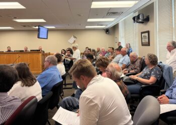 About 30 residents attended the Aberdeen City Council's work session on Monday, Sept. 8 to discuss the city's plan to convert part of South Main Street from a one-way to a two-way street. Aberdeen Insider photo by Elisa Sand.