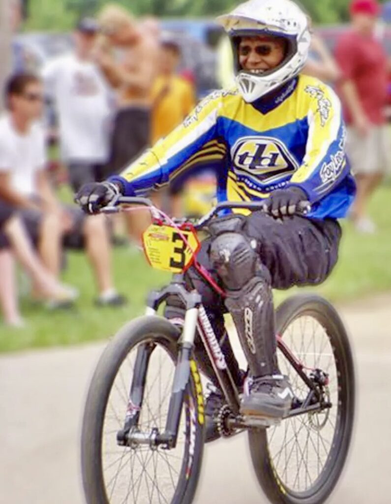 Kittie Weston-Knauer, 77, will be racing at the BMX North Central Gold Cup Finals this weekend in Aberdeen. She's the oldest BMX racer in the U.S. Photo courtesy of Kittie Weston-Knauer.