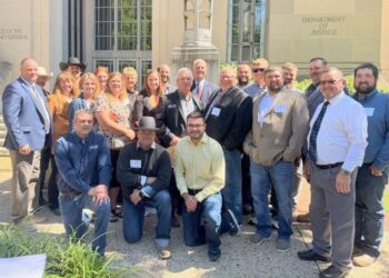 Family farmers and ranchers from across South Dakota met with Department of Justice Staff to discuss anti-trust issues among the big four meat packers during the National Farmers Union D.C. Fly-In Sept. 8-11. Photo courtesy of the South Dakota Farmers Union.