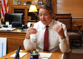 North Dakota Attorney General Drew Wrigley speaks in his office about a Truth in Sentencing bill on March 5, 2025. North Dakota Monitor photo by Michael Achterling.
