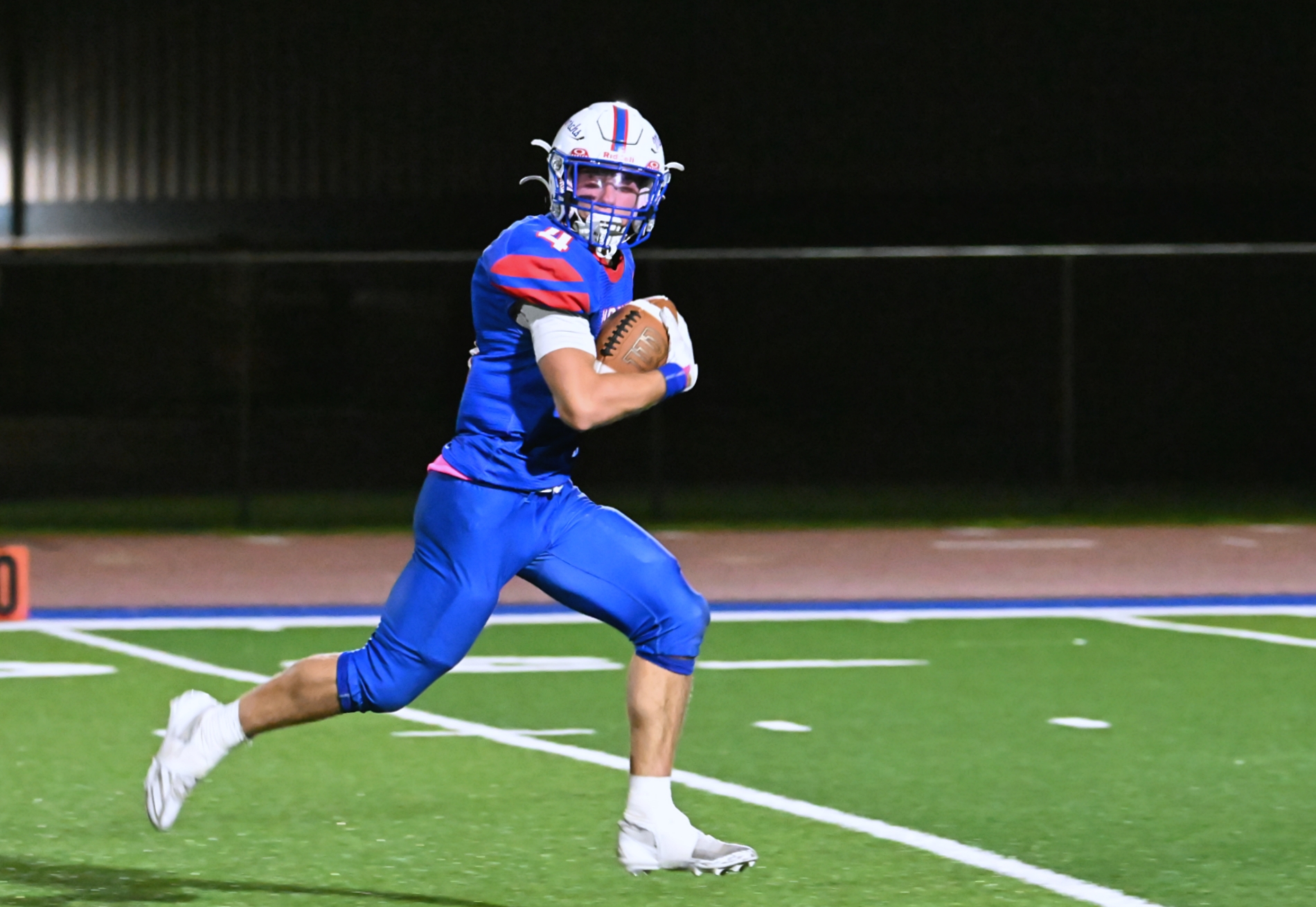 Warner's Jesiah Baum scores on a 63-yard touchdown pass during a 43-6 victory over North Central Friday, Oct. 10 at BankNorth/Dial-A-Move Field. Aberdeen Insider photo by Robb Garofalo.