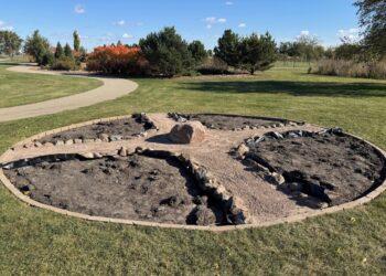 A medicine wheel at Kuhnert Arboretum will feature a variety of prairie flowers along with white sage, blue sage and sweet grass. Courtesy photo.