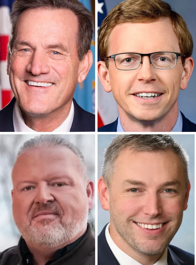Larry Rhoden, Dusty Johnson, Toby Doeden and Jon Hansen are the Republicans running for governor of South Dakota this year.