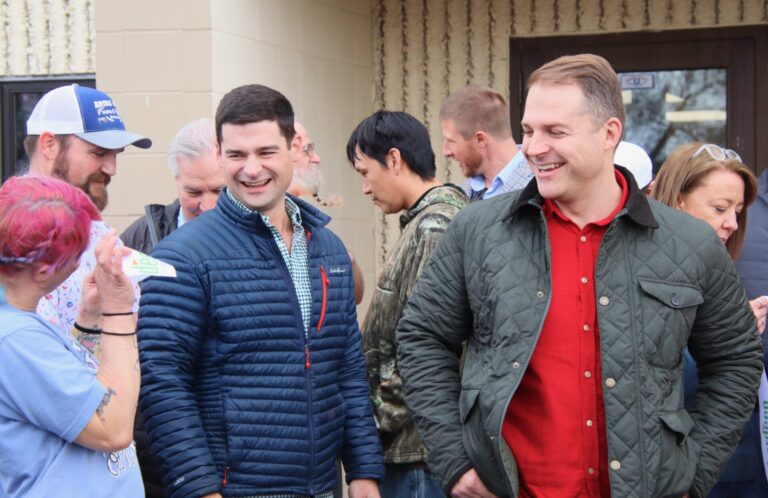 Smack Pet Food owners Michael Giller, left, and Jonathan Giller were in Aberdeen Thursday, Nov. 6 for a ribbon-cutting with representatives from the Aberdeen Area Chamber of Commerce and the Aberdeen Development Corp. Aberdeen Insider photo by Elisa Sand.