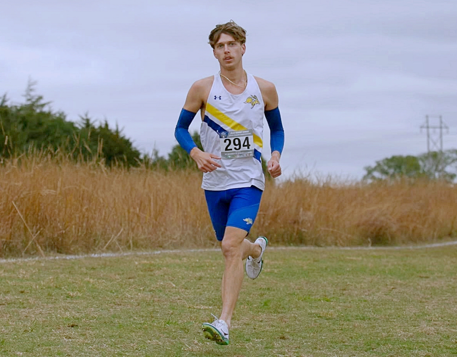 Warner's Cody Larson competes for South Dakota State in The Summit League Cross-Country Championships Saturday, Nov. 1 in Ashland, Neb. Larson won the race, helping the Jackrabbits to their 10th-straight conference championship. Courtesy photo.
