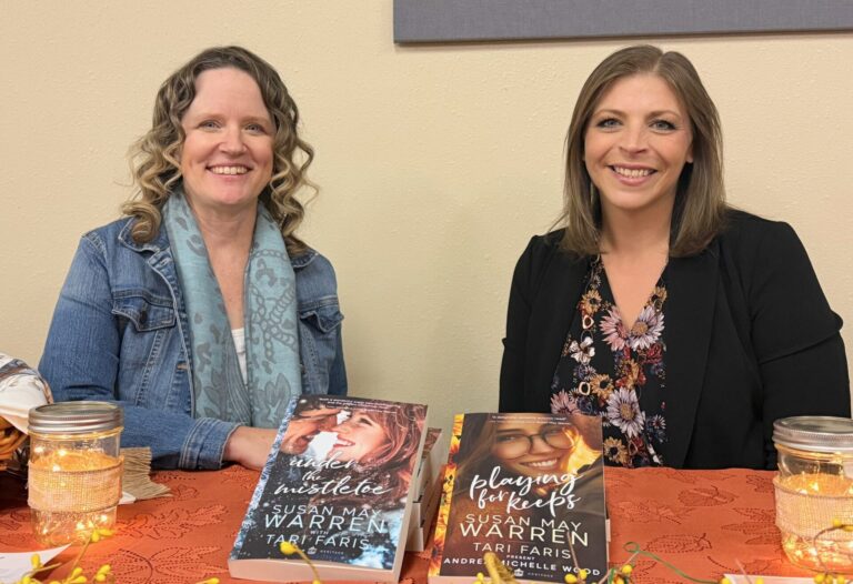 Authors Tari Faris, left, and Andrea Michelle Wood were both at Aberdeen Alliance Church in October celebrating the launch of their recent books. Aberdeen Insider photo by Elisa Sand.