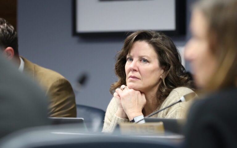 State Sen. Taffy Howard, R-Rapid City, listens to a presentation during a South Dakota legislative budget committee meeting on Jan. 15 at the Capitol in Pierre. South Dakota Searchlight photo by Joshua Haiar.