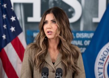 Firm tied to Kristi Noem secretly got money from $220 million DHS ad contracts 4 Secretary of Homeland Security Kristi Noem at press conference in Minneapolis to discuss ICE operations and immigration enforcement on Friday, Oct. 24, 2025. On Wednesday, Jan. 14, Democrats in Congress filed three articles of impeachment against Noem. Minnesota Reformer photo by Glen Stubbe.