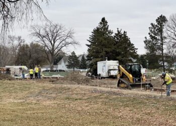 Work on replacing the bridge across Moccasin Creek on 10th Avenue Southeast should be finished in early December. Aberdeen Insider photo by Shannon Marvel.