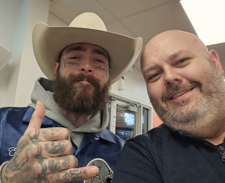 Post Malone, left, stopped at a Circle K convenience store in Aberdeen on Monday, Nov. 17. Ryan Kettering is one of the Circle K employees who got to meet Malone. Photo courtesy of Ryan Ketterling.