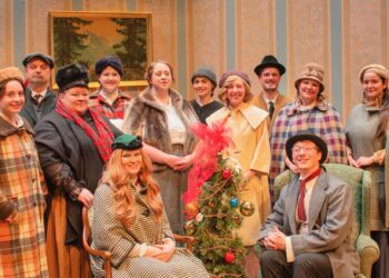“The Gift of the Magi” opens Wednesday, Dec. 3. Cast members are, back row, from left, Amelia Duncan, Chris Anderson, Diane Leitheiser, Emily Meidinger, Emily Susannah Davis, Luka Veil, Aria Crary, William Barber, Korine Grismer, Clara Cuellar Solano, front, seated, Kat Schnabel and Gideon Mische. Courtesy photo.