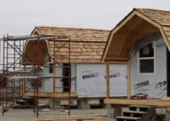ATEC building students built these cabins for the South Dakota Game, Fish and Parks Department. Courtesy photo.