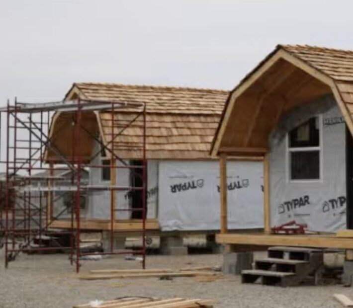 ATEC building students built these cabins for the South Dakota Game, Fish and Parks Department. Courtesy photo.