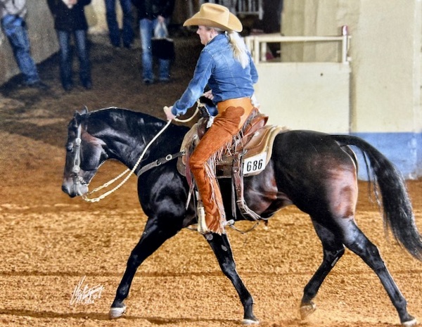 Kim Fordham on Dualena San. The Fordham Family of Aberdeen is being honored with the South Dakota Quarter Horse Association's Show Legacy Award. Courtesy photo.