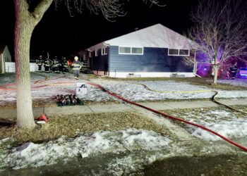 Nobody was injured in a residential fire reported in the 10 block of 17th Avenue Southwest the evening of Friday, Jan. 9. Photo courtesy of Aberdeen Fire & Rescue.